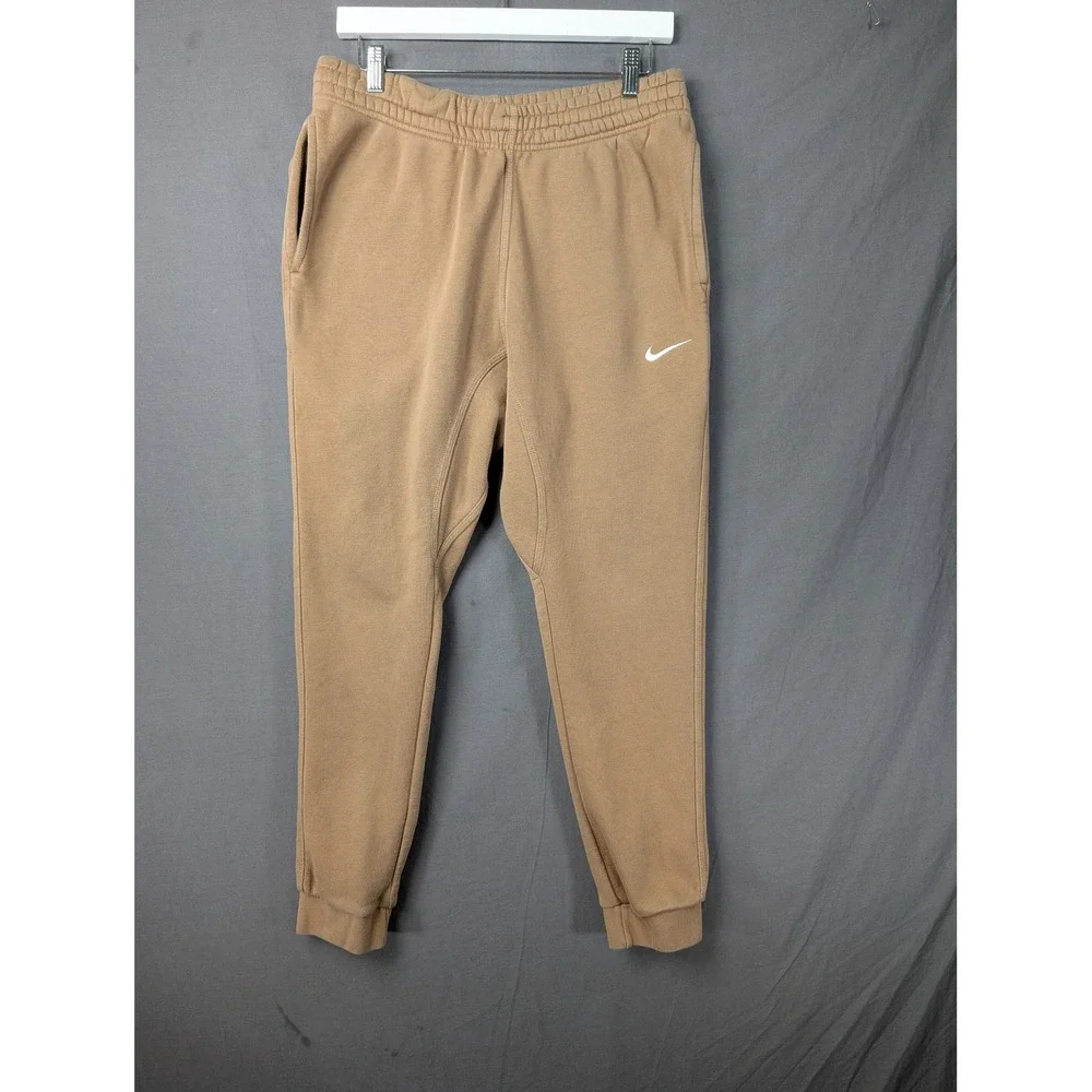 Nike Mens Sportswear Club Fleece Joggers Tan Brown Size Medium